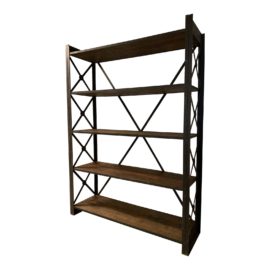 Mid 20th Century Daddies Antiqus Iron + Wood Shelving Unit