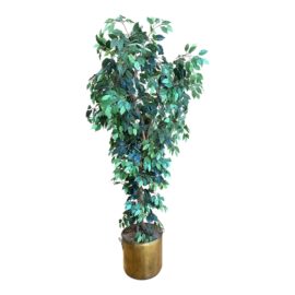 Potted Faux Artificial Palace Style Ficus Decor
