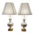 Stiffel Hollywood Regency White + Gold Table Lamps - a Pair