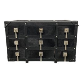 Arteriors Black Hide Chest + Compartment. Original Price $800