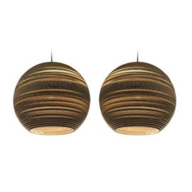Pair of Graypants Moon18 Scraplight Natural Pendant Lights. Original Price: $1,350