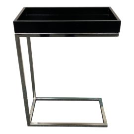 Black Tray Top and Chrome Base C-Table