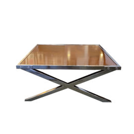 William Sonoma Wood + Chrome X Base Coffee Table