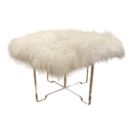 Jonathan Adler Mongolian Lamb Lucite Bench. Original Price: $1,595