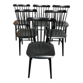 Ton Ironica Thonet Black Side Chairs - Set of Six. Original Price: $1,350