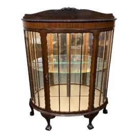 Mid 20th Century Demilune Curio Cabinet