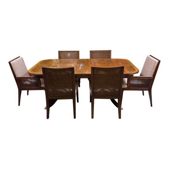 jonathan-charles-regency-pedestal-extension-table-and-baker-chair-dining-set-8718