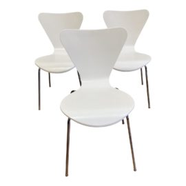 Room & Board White Jake Chairs- Set of Three