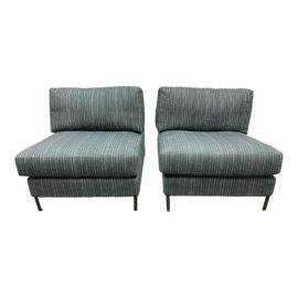 Cisco Sunrise Home Deep Green Slipper Chair - a Pair. Original Price: $3,000
