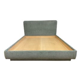 California King Kroll Furniture Custom Cyan Upholstered Bed Frame