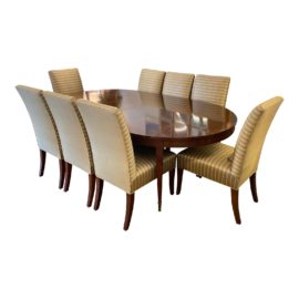 Baker Furniture Thomas Pheasant Dining Table + 8 Custom Chairs Set. Original Price: $16,800