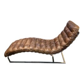 Restoration Hardware Oviedo Leather Chaise Lounge. Original Price: $3,400