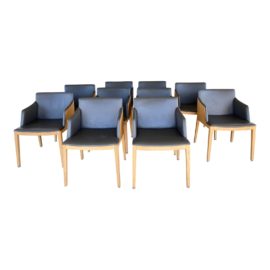 Poltrona Frau Ounce Ladder Dining Room Chairs - Set of 10. Original Price: $20,000