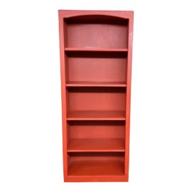 Red Painted Adjustable Bookcase