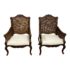 King Group Bergere + Cane Arm Chairs - a Pair