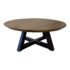 Sunrise Home Round Wood Criss Cross Base Coffee Table