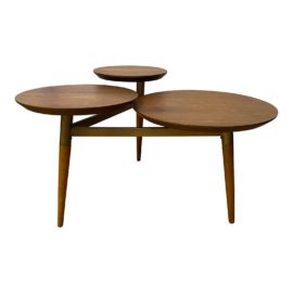 West Elm Clover Coffee Table Walnut + Antique Brass