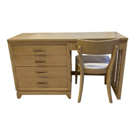 Mid 20th Century United Furniture Corporation Desk + Chair