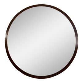 Crate & Barrel Contemporary Round Wood Wall Mirror