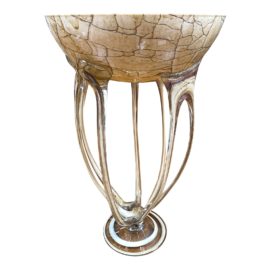 1990s Macocha Poland Mouthblown Legged Vase