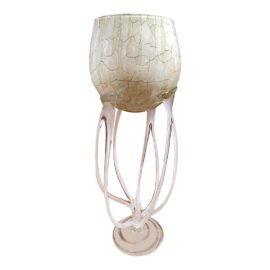 1990s Macocha Mouthblown Legged Glass Vase, Poland