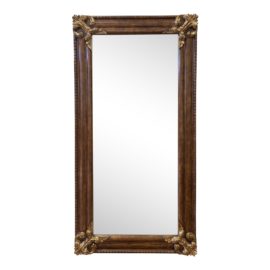 Custom Horizontal Floor Wood Mirror + Gold Finish