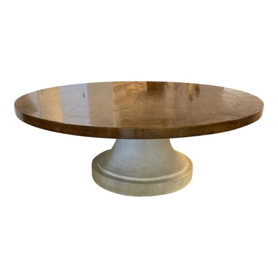 michael-taylor-slab-top-round-wood-table-faux-stone-base-3252
