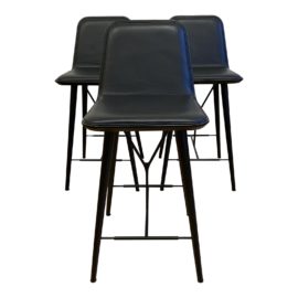 Space Copenhagen Fredericia Spine Leather Bar Stool - Set of Three. Original Price: $4,890