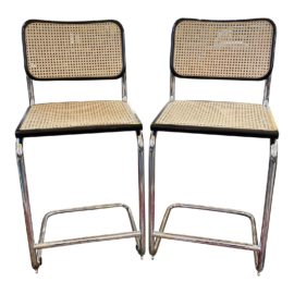Steel + Cane Barstools - a Pair