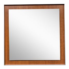 Contemporary Wenge Wood + Metal Floating Mirror