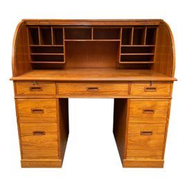 Late 20th Century Three Piece Teak Rolling Desk