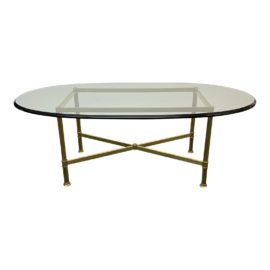 Traditional Oval Glass Coffee Table