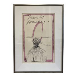 Mid 20th Cenury "Cueva's Comedies" Poster Signed by Artist