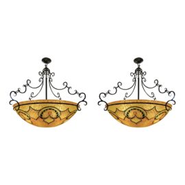 Ulla Darni Hand Forged + Pained Pendants - a Pair. Original Price: $23,370