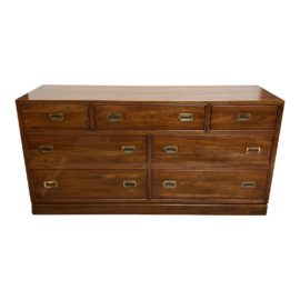 Late 20th Century Ethan Allen Campaign Style Dresser