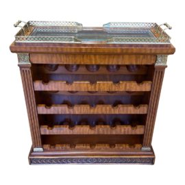 Burlwood Veneer + Gold Accents Wine Bar