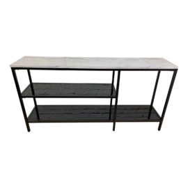 Faux Marble Narrow Console Table
