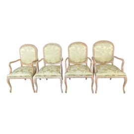 Chateau d'Ax Botanical Print Arm Chairs - Set of 4