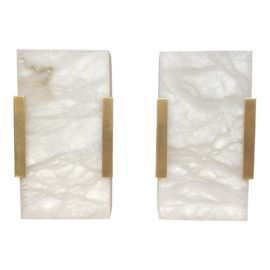 Visual Comfort Covet Wide Clip Bath Alabaster Wall Sconces - a Pair. Original Price: 1,198