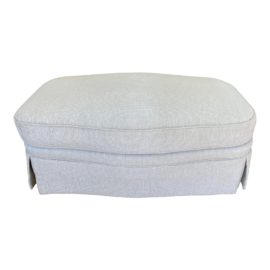 TRS Furniture Custom Upholstered Skirted Oval Ottoman