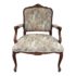 Mid 20th Century Botanical Jacquard Bergere Chair