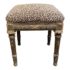 Early 20th Century Leopard Print Needlepoint Bergere Stool