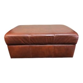Ethan Allen Triad Leather Storage Ottoman