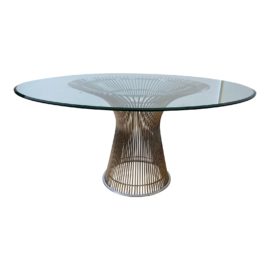 Knoll Warren Platner Nickel Finish Dining Table. Original Price: $4,263