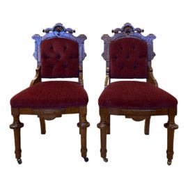 Mid 20th Century EastLake Mohair Side Chairs - a Pair