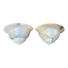 Basic Source Alabaster Sconces - a Pair