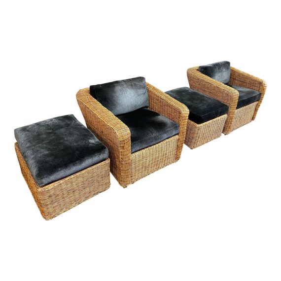 palecek-ink-slate-upholstered-rattan-arm-chairs-ottomans-4-pieces-4271