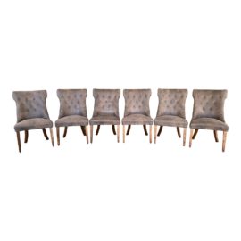 Set of Six Contemporary Tufted Side Chairs