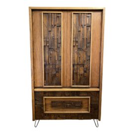 Mid 20th Century Lane Furniture Brutalist Armoire