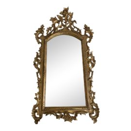 Italian Antique Gold Finish Gilt Wall Mirror